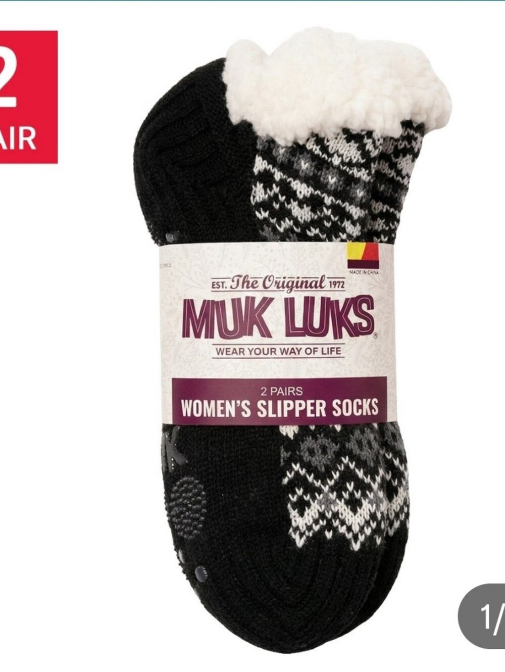 (6)Muk Luks Ladies Slipper Socks 2pair
